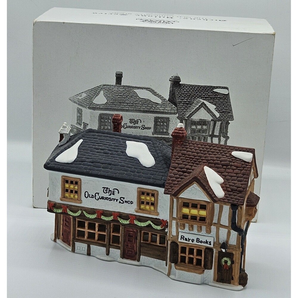 Vintage Dept 56 Dickens Village The Old Curiosity Shop Christmas Porcelain Books